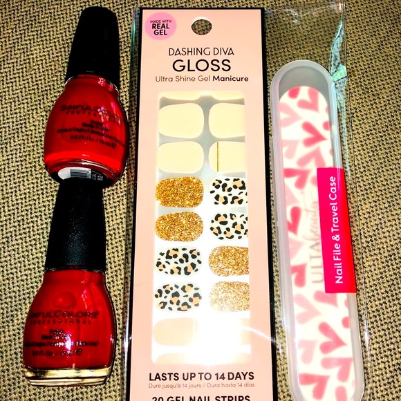 🎁 2/$10 Nail Care Bundle Sinful Colors Nail Polish Dashing Diva Gold Glitter - Picture 8 of 16